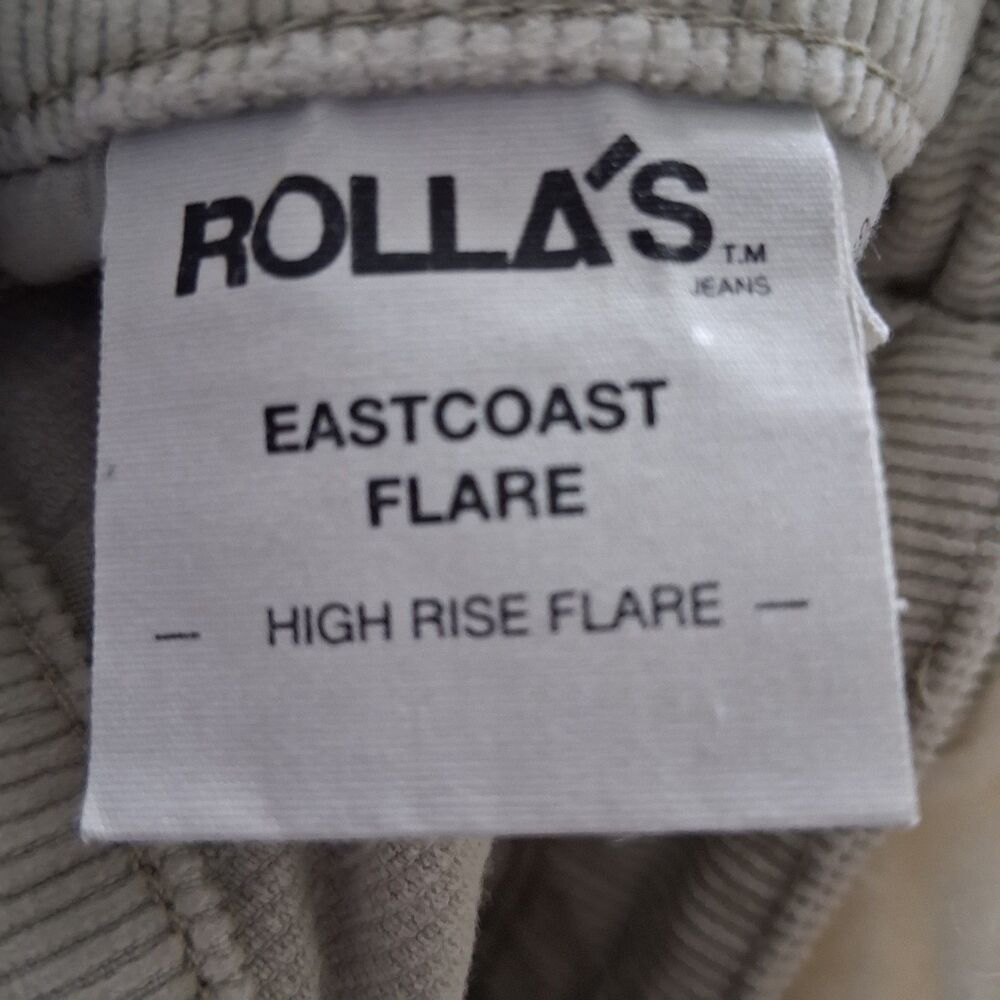 Rollas Eastcoast Women’s High Rise Flared Beige Corduroy Jeans Size 29 90, - Picture 6 of 8